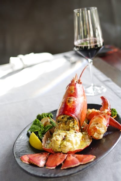 red wine with seafood